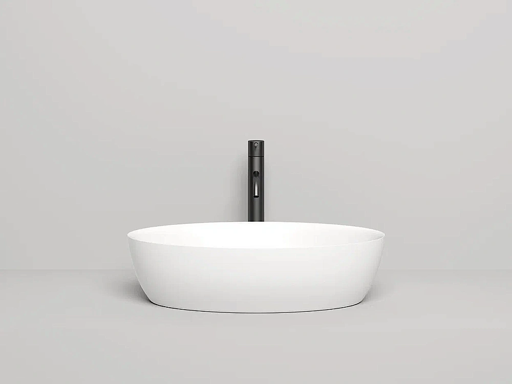 Раковина накладная Salini ALDA 01 110621M 58 из искусственного камня S-Stone, белая матовая купить в интернет-магазине Sanbest