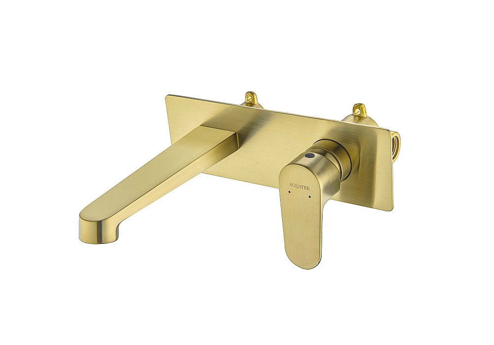 Смеситель для раковины Aquatek Оберон AQ1213BG золото шлифованное купить в интернет-магазине сантехники Sanbest