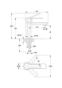 Смеситель для раковины Cersanit Smart 63047 хром купить в интернет-магазине сантехники Sanbest