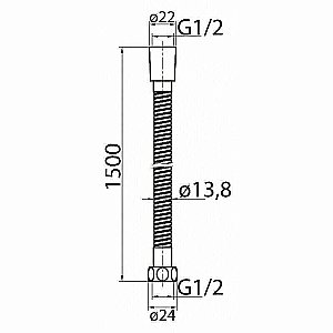Душевой шланг Cezares CZR-U-FMDC-150-03/24 золото 24 карат купить в интернет-магазине сантехники Sanbest