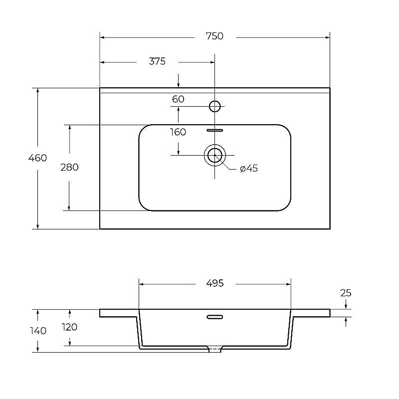 Тумба с раковиной Cezares Tiffany 75 Nero grafite для ванной в интернет-магазине Sanbest