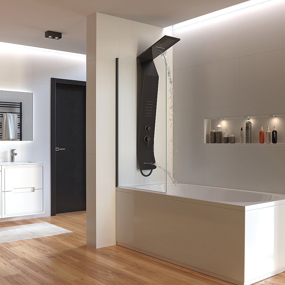 Душевая панель Taliente TA-G-A06B/Bb+s черная купить в интернет-магазине сантехники Sanbest