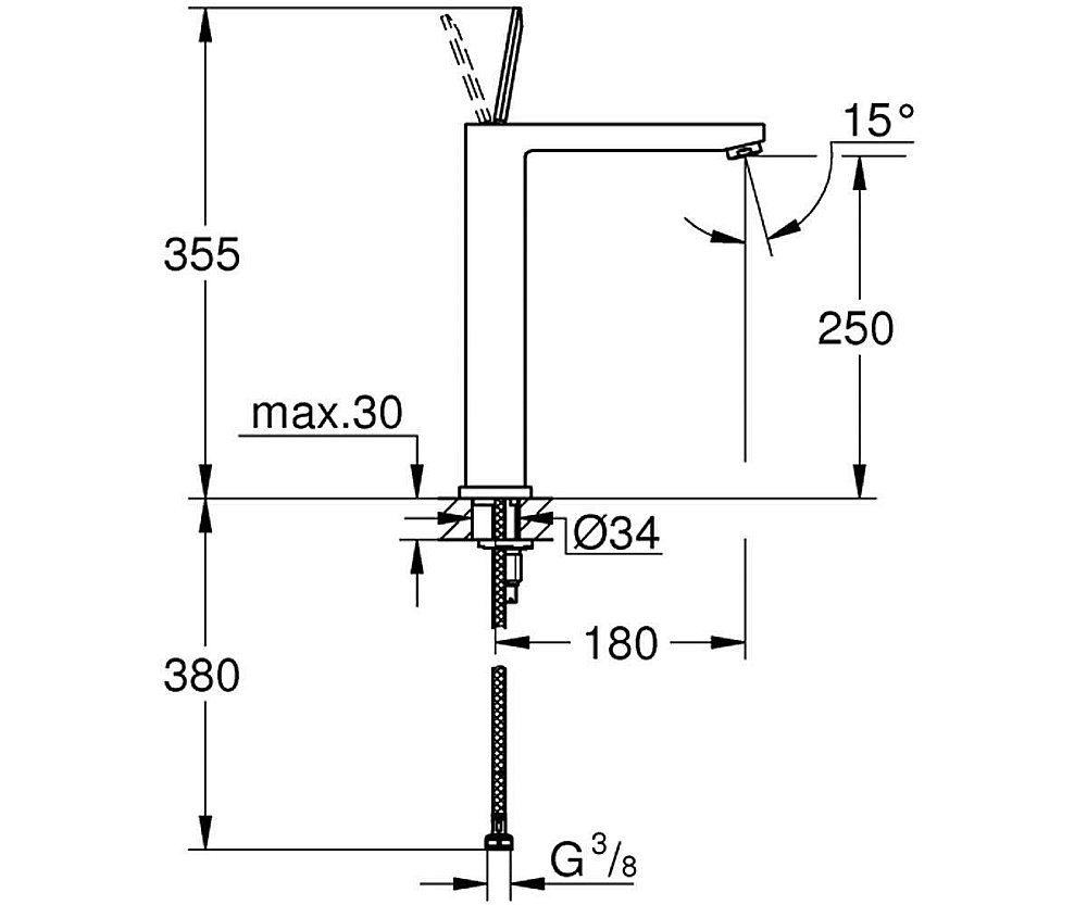 Смеситель для раковины Grohe Eurocube Joy 23661000 купить в интернет-магазине сантехники Sanbest
