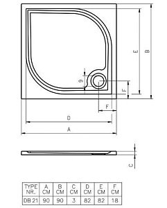 Душевой поддон Riho Kolping DB21 90x90 купить в интернет-магазине Sanbest