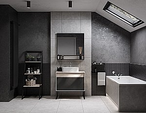 Тумба с раковиной Акватон Лофт Урбан 65 графит\орегон для ванной в интернет-магазине Sanbest