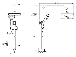 Душевая система Vitra System Rain A45597EXP купить в интернет-магазине сантехники Sanbest