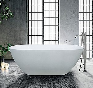 Ванна из искусственного камня Marmo Bagno Палермо 168х80 MB-PL170-80 белая купить в интернет-магазине Sanbest