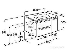 Тумба с раковиной Roca Lago 857296806 80 белый глянец для ванной в интернет-магазине Sanbest