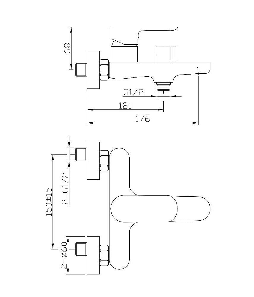 Душевая система Agger Gorgeous A0293544 черная купить в интернет-магазине сантехники Sanbest