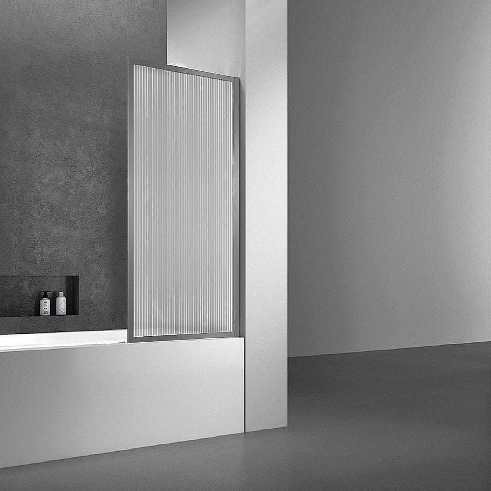 Шторка для ванны Vincea VSB-41700FLGM 70×140 стекло рифленое/профиль вороненая сталь купить в интернет-магазине Sanbest