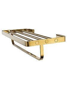 Полотенцедержатель с полкой WONZON & WOGHAND LOTTE, Брашированное золото (WW-8381A-BG) купить в интернет-магазине сантехники Sanbest