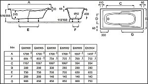 Ванна Jacob Delafon CORVETTE 3 170х75 купить в интернет-магазине Sanbest