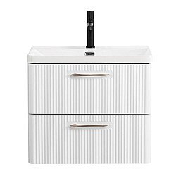 Тумба с раковиной BelBagno DUE-500-2C-SO-BL-P Bianco Lucido для ванной в интернет-магазине Sanbest