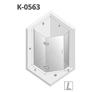 Душевой уголок NEW TRENDY NEW AZURA K-0563/K-0562 100x80 стекло прозрачное/профиль хром купить в интернет-магазине Sanbest