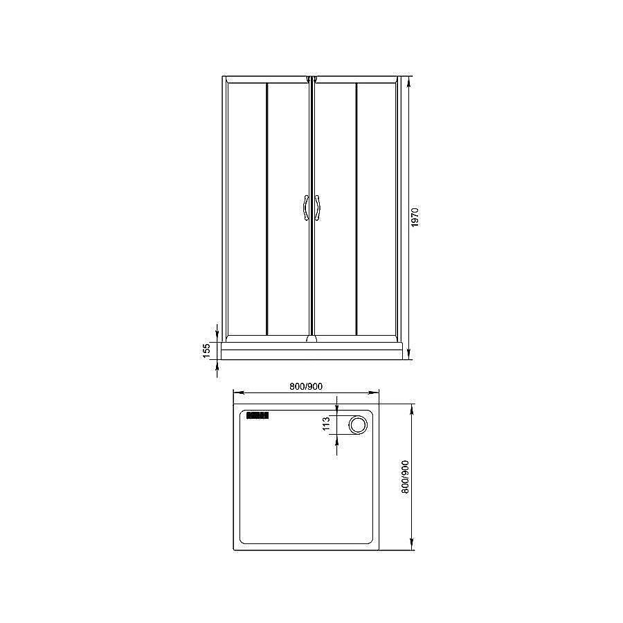 Душевой уголок Aquanet AQ8 80x80 стекло матовое/профиль белый купить в интернет-магазине Sanbest
