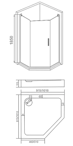 Душевой уголок Good Door PANDORA PNT-100-C-CH 100x100 купить в интернет-магазине Sanbest