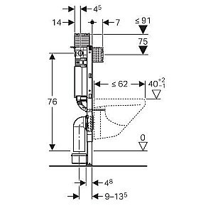 Система инсталляции для унитаза Geberit Omega 12 111.003.00.1 купить в интернет-магазине сантехники Sanbest