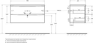 Тумба с раковиной BelBagno MARINO-CER-N-1000-2C-SO-NL-P Nero Lucido для ванной в интернет-магазине Sanbest