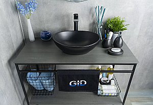 Раковина накладная Gid Lago 41 Nc901 52223 черная матовая купить в интернет-магазине Sanbest
