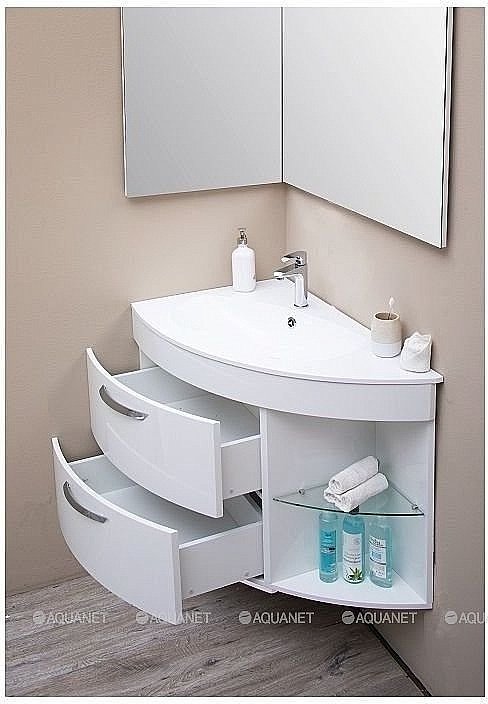 Зеркало De Aqua Трио Люкс 90 L/R белый в ванную от интернет-магазине сантехники Sanbest