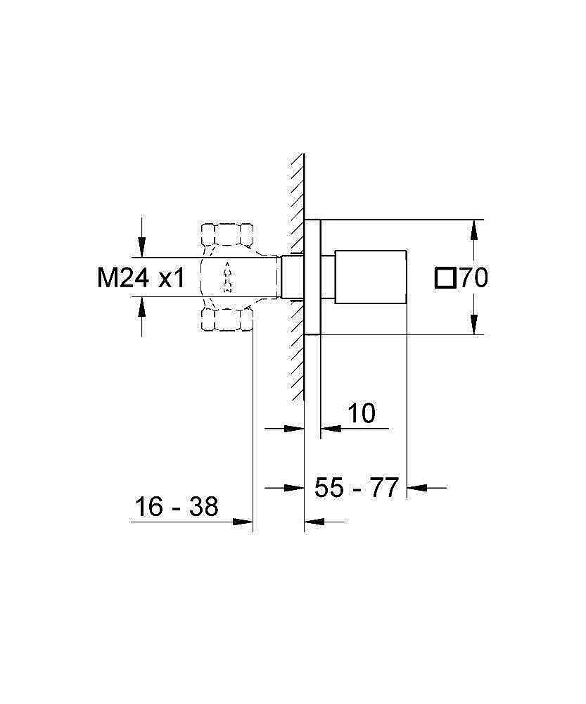 Накладная панель скрытой вентильной головки Grohe Eurocube 19910000 купить в интернет-магазине сантехники Sanbest