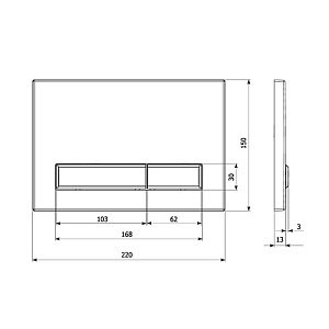 Кнопка для инсталляции Veconi Square Design VFSD003BLG черная/золото купить в интернет-магазине сантехники Sanbest