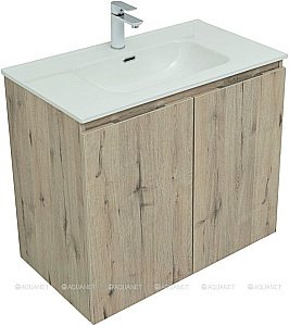 Тумба с раковиной Aquanet Алвита New 277529 80 дуб веллингтон для ванной в интернет-магазине Sanbest