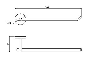 Полотенцедержатель Aquatek Бетта AQ4619BGM 30 оружейная сталь купить в интернет-магазине сантехники Sanbest