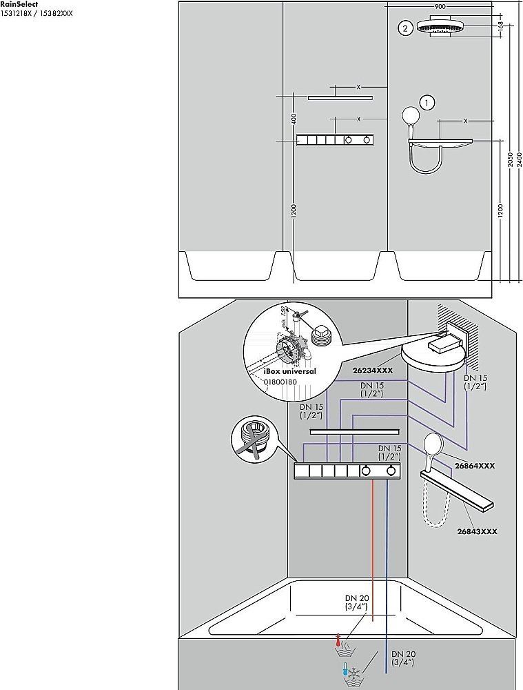 Термостат для душа Hansgrohe RainSelect 15382700 купить в интернет-магазине сантехники Sanbest