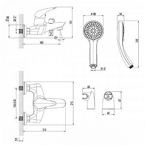 Смеситель для ванны Lemark Poseidon LM4214C купить в интернет-магазине сантехники Sanbest