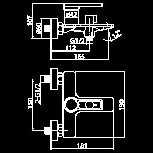 Смеситель для ванны Elghansa Brabant 2313878 хром купить в интернет-магазине сантехники Sanbest