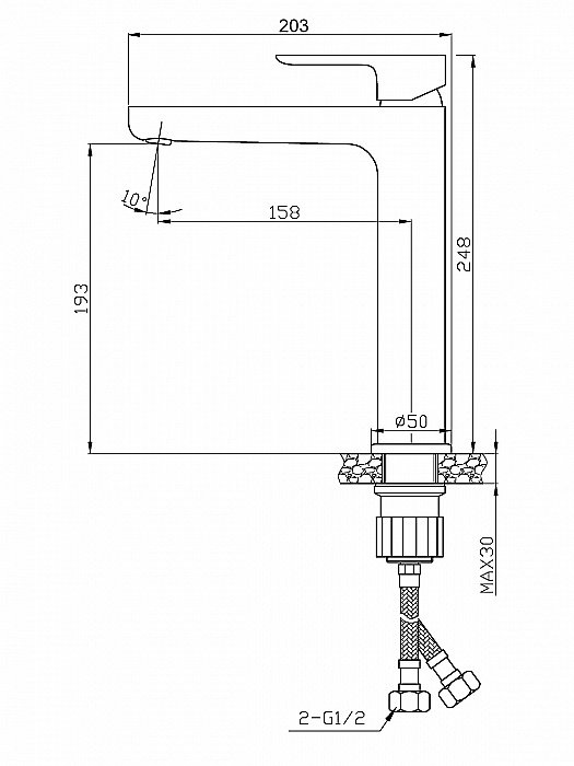 Смеситель для раковины Agger Gorgeous A0212144 черный купить в интернет-магазине сантехники Sanbest