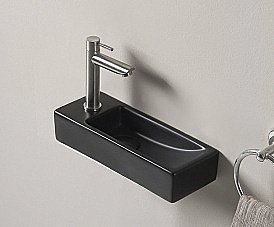 Раковина подвесная Gid Bm9271R черная матовая чаша справа купить в интернет-магазине сантехники Sanbest