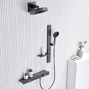 Душевая система Black&White Gravity GH9025NGM оружейная сталь купить в интернет-магазине сантехники Sanbest