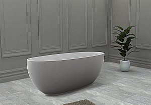 Ванна из искусственного камня ABBER Stein AS9641-1.4 140х78 белая матовая купить в интернет-магазине Sanbest