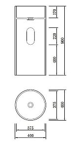 Раковина напольная NT Bagno Pavia 40 NT608 белая матовая купить в интернет-магазине Sanbest