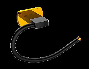 Держатель для туалетной бумаги CeramaLux Azzuro 95606 черный матовый/золото купить в интернет-магазине сантехники Sanbest