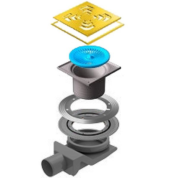 Душевой трап Pestan Confluo Standard 13000147 золото купить в интернет-магазине Sanbest