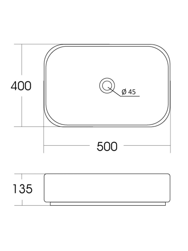 Раковина накладная Orange 50 B05-500W белая купить в интернет-магазине Sanbest