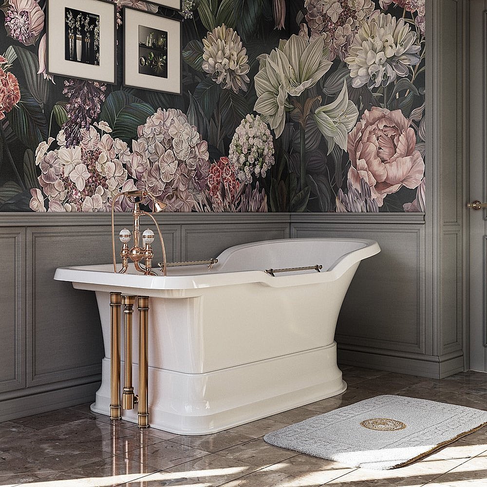 Ванна Migliore Impero Podium 25811 180х87 белая,бронза купить в интернет-магазине Sanbest