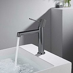 Смеситель для раковины Vincea Desire VBF-1D1GM вороненая сталь купить в интернет-магазине сантехники Sanbest