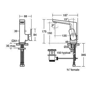 Смеситель для раковины Ideal Standard Tonic II A6332AA купить в интернет-магазине сантехники Sanbest