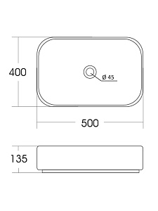 Раковина накладная Orange 50 B05-500W белая купить в интернет-магазине Sanbest