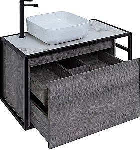 Тумба с раковиной Aquanet Nova Lite Loft 90 L/R дуб рошелье для ванной в интернет-магазине Sanbest