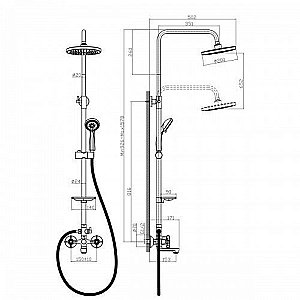 Душевая система Rossinka RS42-46 купить в интернет-магазине сантехники Sanbest