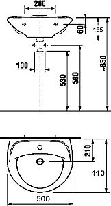Раковина на пьедестале Jika Lyra 50 купить в интернет-магазине Sanbest
