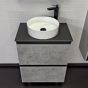 Тумба с раковиной Comforty Эдинбург 00-00004767 60 бетон светлый для ванной в интернет-магазине Sanbest