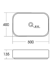 Раковина накладная Orange 50 B05-500W белая купить в интернет-магазине Sanbest