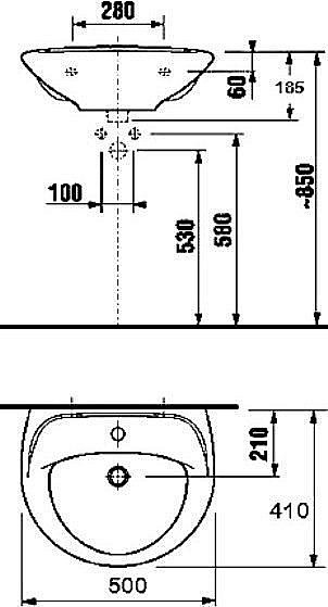 Раковина на пьедестале Jika Lyra 50 купить в интернет-магазине Sanbest