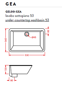 Раковина Artceram WASHBASINS GEA 53х34.5 купить в интернет-магазине Sanbest